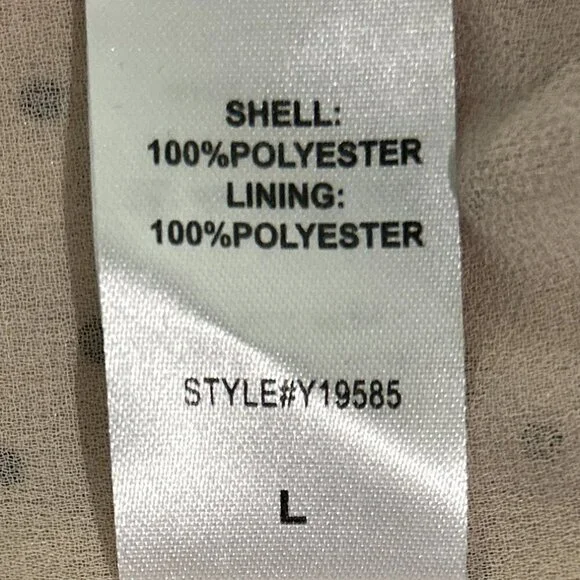 DO+BE SZ L Ivory Sheer Polka Dot Ruffled Top 80's Fairy Romantic Feminine Boho - Picture 9 of 10